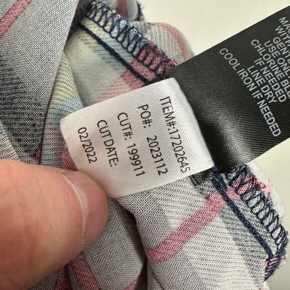 Torrid Plaid Maxi Skirt Womens Size 1X Hanky‎ Hem Challis Blue Red Elastic Waist - Picture 11 of 14